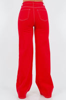 Wide Leg Jean in Red Made in USA