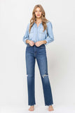 Super High Rise Straight Leg Jeans