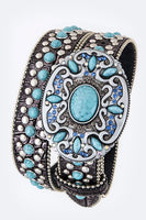 Turquoise Buckle Mix Studs Western Belt