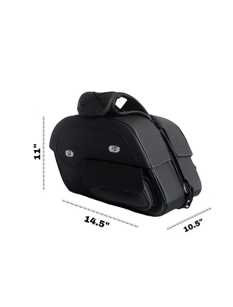 Black No-Stud Motorcycle Saddlebag a BEST SELLER back in stock Jimmy Lee Leathers Club Vest