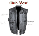 Club Vest Defender by Jimmy Lee Dual Outside Access CCW MC Vest in Naked Cowhide Jimmy Lee Leathers Club Vest