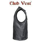 Club Vest Defender by Jimmy Lee Dual Outside Access CCW MC Vest in Naked Cowhide Jimmy Lee Leathers Club Vest