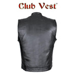 Club Vest Defender by Jimmy Lee Dual Outside Access CCW MC Vest in Naked Cowhide Jimmy Lee Leathers Club Vest