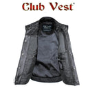 Club Vest Defender by Jimmy Lee Dual Outside Access CCW MC Vest in Naked Cowhide Jimmy Lee Leathers Club Vest