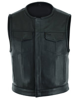 DROP ZONE CALIFORNIA SHORT SIDE CUT MOTORCYCLE LEATHER VEST Jimmy Lee Leathers Club Vest