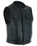 DROP ZONE CALIFORNIA SHORT SIDE CUT MOTORCYCLE LEATHER VEST Jimmy Lee Leathers Club Vest