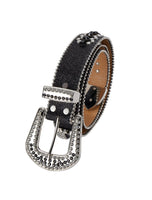 Premium Strap Biker Skull Bling Rhinestones Crystal Studded Belt