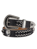 Premium Strap Biker Skull Bling Rhinestones Crystal Studded Belt