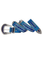 Premium Strap Blue Biker Bling Rhinestones Diamond Belt