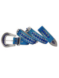 Premium Strap Blue Biker Bling Rhinestones Diamond Belt