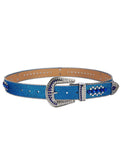 Premium Strap Blue Biker Bling Rhinestones Diamond Belt