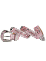 Premium Strap Pink Biker Bling Rhinestones Diamond Belts