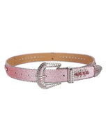 Premium Strap Pink Biker Bling Rhinestones Diamond Belts