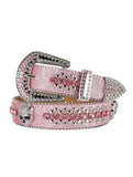 Premium Strap Pink Biker Bling Rhinestones Diamond Belts