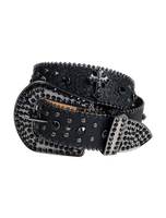 Premium Straps Biker Bling Rhinestone Crystal Diamond Belt with Crosses