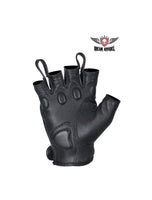 Fingerless Deer Skin Leather Gloves W/ Padded Palm & Knuckle Protectors Jimmy Lee Leathers Club Vest