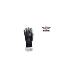 Full Finger Womens Leather Gloves with Faux Fur Jimmy Lee Leathers Club Vest