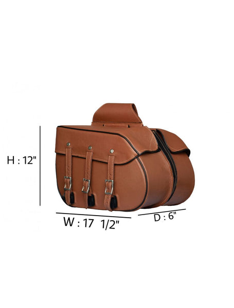 Genuine Premium Naked Brown Leather Concealed Carry Motorcycle Saddlebags Jimmy Lee Leathers Club Vest