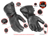 HIGH PERFORMANCE DEER SKIN INSULATED GAUNTLET CRUISER GLOVE Jimmy Lee Leathers Club Vest