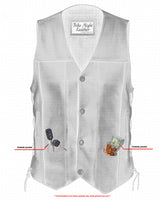 MEN'S SINGLE BACK PANEL CONCEALED CARRY VEST (BUFFALO NICKEL HEAD SNAPS) Jimmy Lee Leathers Club Vest