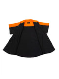 Mechanic Shirt with Reflector on Back Straight Bottom Orange & Black Jimmy Lee Leathers Club Vest