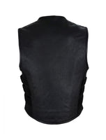 Men's Black Bullet Proof Style Leather Vest with Straps on Side By Jimmy Lee Leathers Jimmy Lee Leathers Club Vest