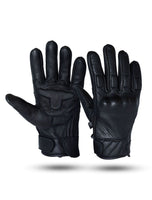 Mens Black Premium Leather Gloves with Gel Palm Jimmy Lee Leathers Club Vest