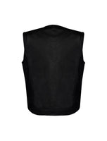 Mens Motorcycle Collarless CLUB VEST with Black Liner & Zipper Front Closure Jimmy Lee Leathers Club Vest