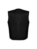 Mens Motorcycle Collarless CLUB VEST with Black Liner & Zipper Front Closure Jimmy Lee Leathers Club Vest