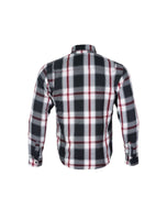 Mens Plaid Cotton Flannel Shirt Vented Removable shoulder and elbow pads Jimmy Lee Leathers Club Vest