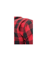 Mens Plaid Cotton Flannel Shirt Vented Removable shoulder and elbow pads Jimmy Lee Leathers Club Vest