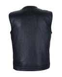 Mens Red Liner Premium Leather Club Vest No-Collar by Jimmy Lee Leathers Jimmy Lee Leathers Club Vest