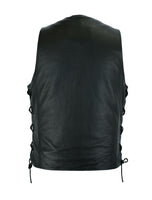 Mens Ten Pockets Plain Leather Vest With Gun Pockets by Jimmy Lee Leathers Jimmy Lee Leathers Club Vest