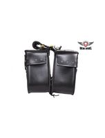 Motorcycle Saddlebag With Universal Fitting & Studs Jimmy Lee Leathers Club Vest