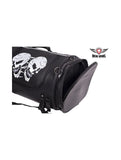 Motorcycle Sissy Bar Bag Trunk with Night reflective Skulls Jimmy Lee Leathers Club Vest