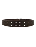 Brown Dual Hole Punched Motorcycle Leather Biker Belt