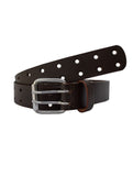 Brown Dual Hole Punched Motorcycle Leather Biker Belt