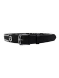 Black Motorcycle Leather Biker Belt With Studs and Texas Star