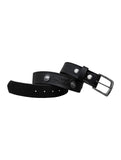 Black Motorcycle Leather Belt Five Cents Buffalo