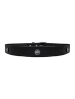 Black Motorcycle Leather Belt Five Cents Buffalo