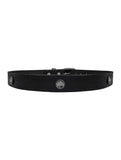 Black Motorcycle Leather Belt Five Cents Buffalo