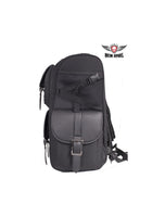 Premium Medium Size Motorcycle Sissy Bar Bag with side door access Jimmy Lee Leathers Club Vest