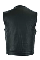 Riders Low Cut Neck Line Mens Leather Motorcycle Club Vest by Jimmy Lee Leathers Jimmy Lee Leathers Club Vest