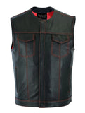 Riders Triple Red Thread Club Vest, Concealed Gun Pockets, Red Lining size 58 SAMPLE CLOSEOUT