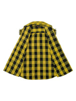 Men's Sleeveless Flannel Shirt Black & Yellow Sleek Design Cotton Shirt Frayed Sleeves