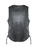 Women Grey Zipper Front Vest Side Laces, CCW Premium Cowhide by Jimmy Lee Leathers Jimmy Lee Leathers Club Vest