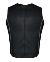 Women Zipper Front Vest with Bling, Side Zipper, Conceal Carry Pockets, Naked Cowhide Leather Jimmy Lee Leathers Club Vest