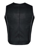 Women Zipper Front Vest with Bling, Side Zipper, Conceal Carry Pockets, Naked Cowhide Leather Jimmy Lee Leathers Club Vest