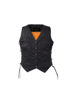 Women's Black Denim Concealed Carry Pocket Vest by Jimmy Lee Leathers Jimmy Lee Leathers Club Vest