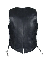 Womens Motorcycle Vest with Braid and Side Laces CCW size XL SAMPLE CLOSEOUT